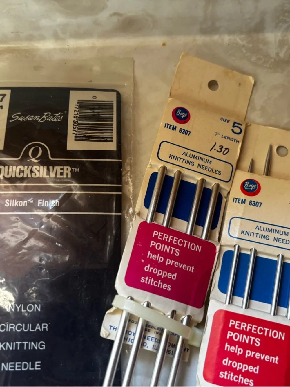 Vintage Knitting Bag with Multi Size Needles Floral Print Tote Bag - Picture 12 of 16